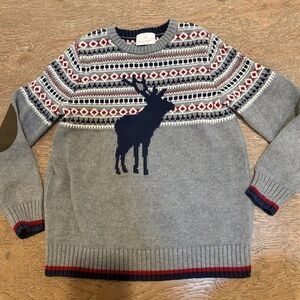 Hanna Andersson size 120 (6/7) Gray Sweater with Reindeer Design